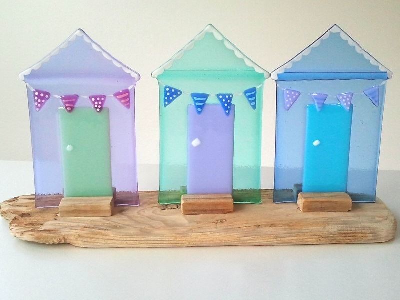 Fused Glass Beach Huts The Little Craft Shack